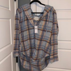 Hoodie Flannel Top